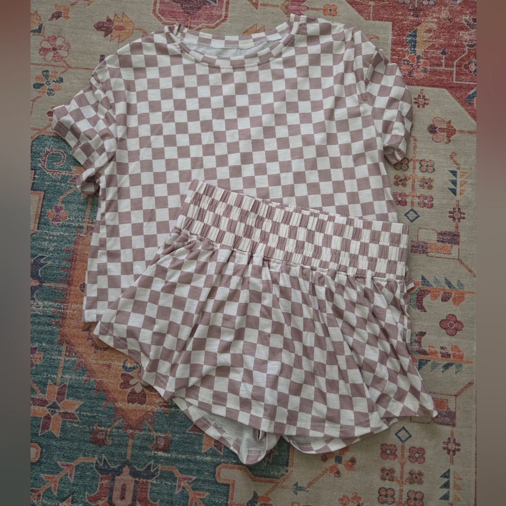 Checkered Shirt and Shorts Set